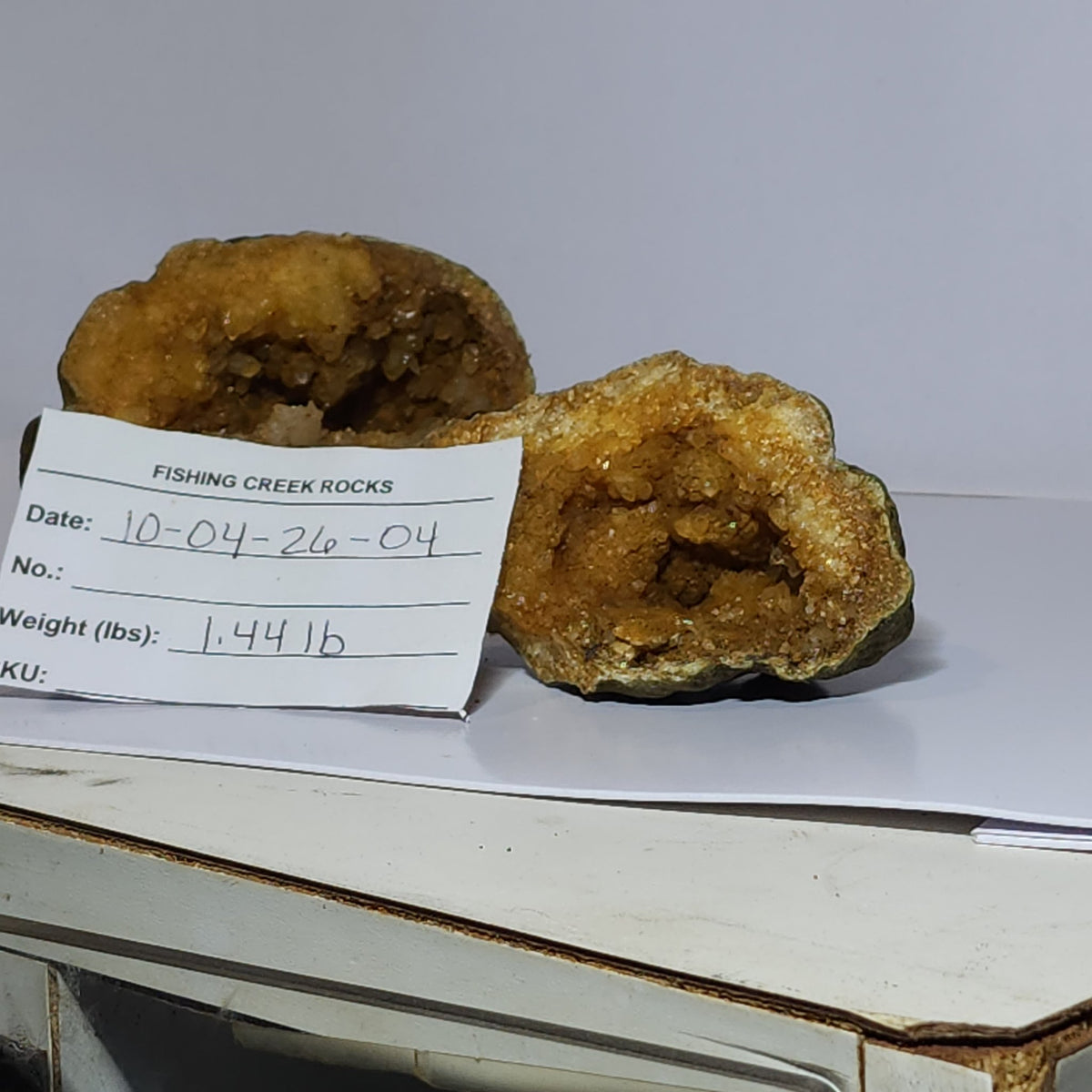 The RED WATER Geode - Exact Geode From Our Viral Video - 1.44 lb Cracked Pair