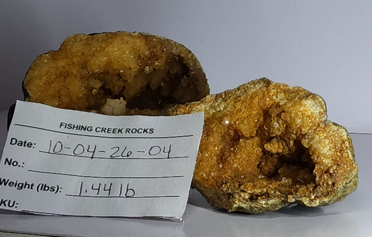 The RED WATER Geode - Exact Geode From Our Viral Video - 1.44 lb Cracked Pair