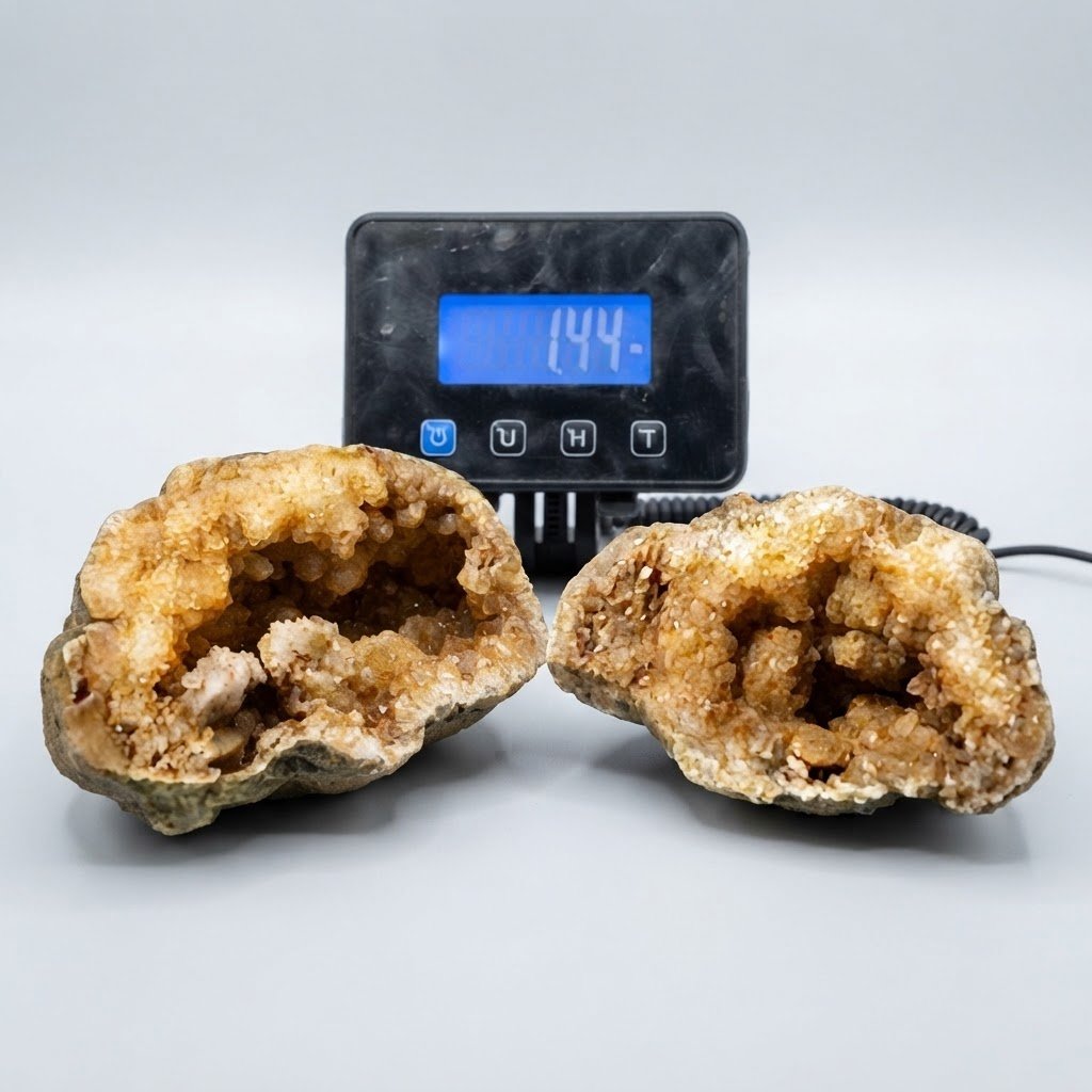 The RED WATER Geode - Exact Geode From Our Viral Video - 1.44 lb Cracked Pair