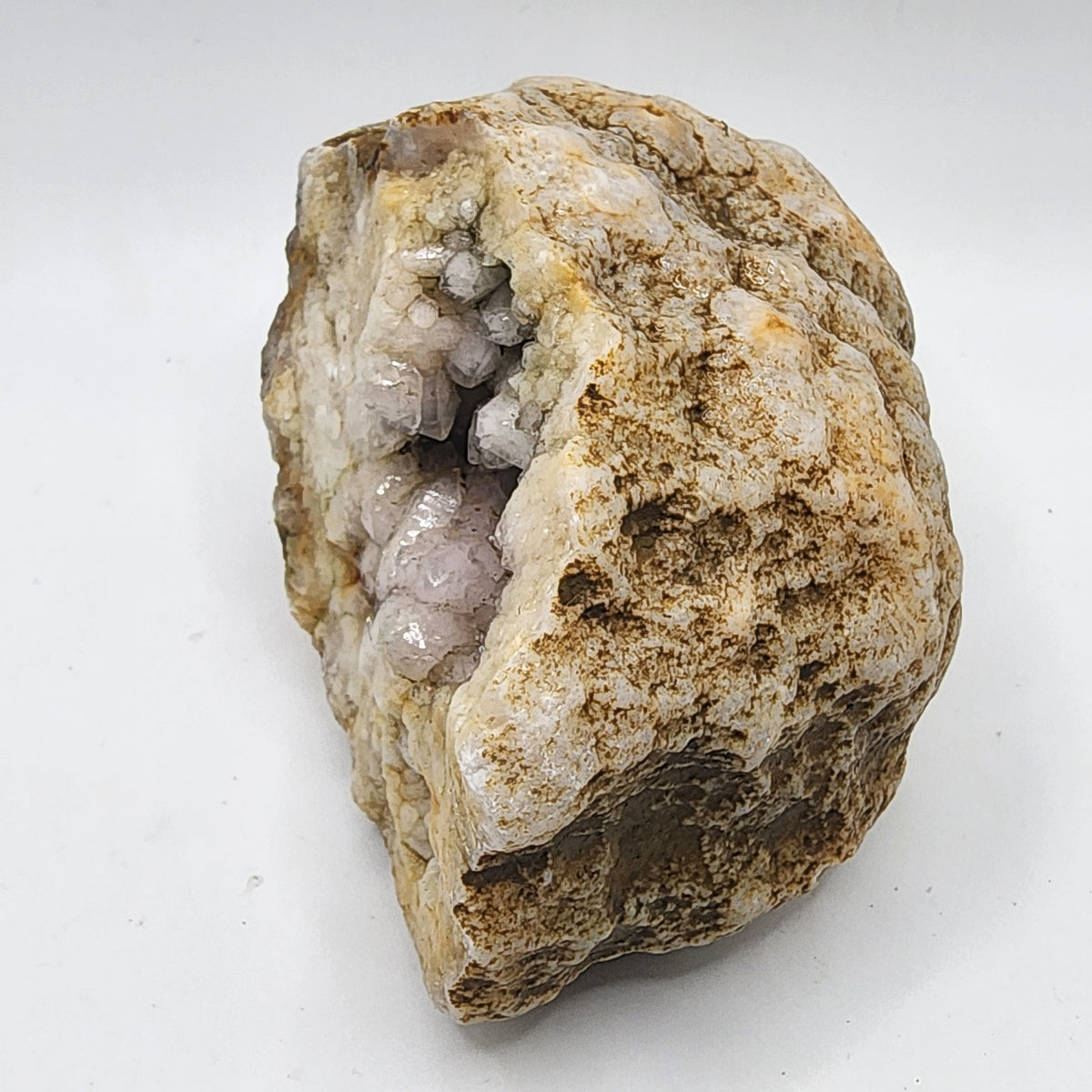 Natural Kentucky Quartz Geode Half - Smoky Crystal Points - Hand Collected