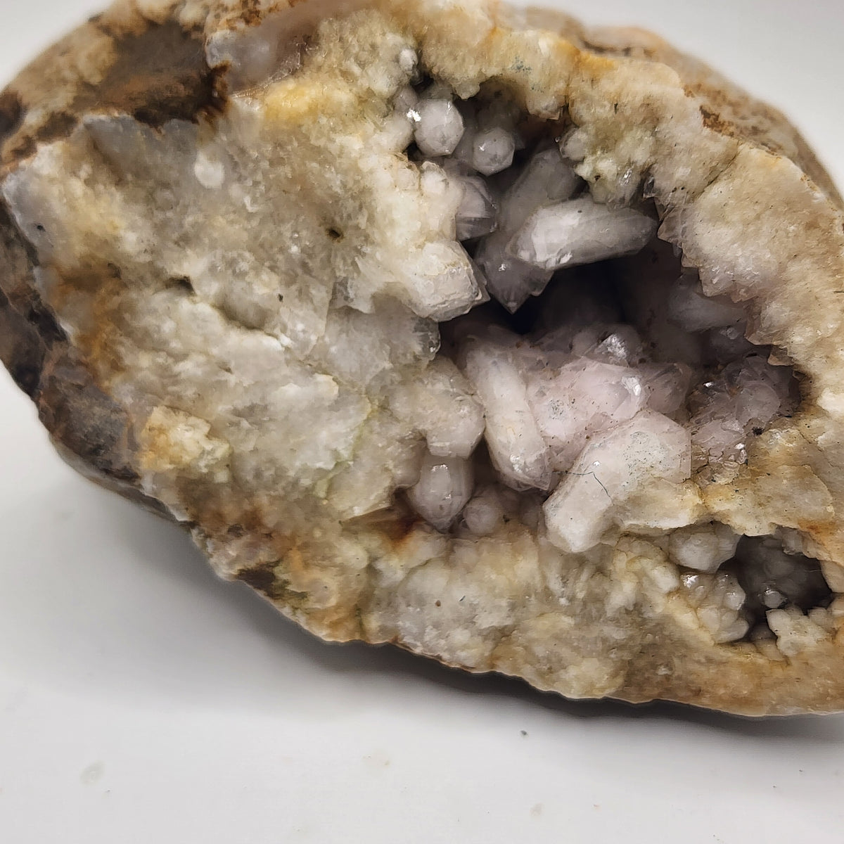 Natural Kentucky Quartz Geode Half - Smoky Crystal Points - Hand Collected