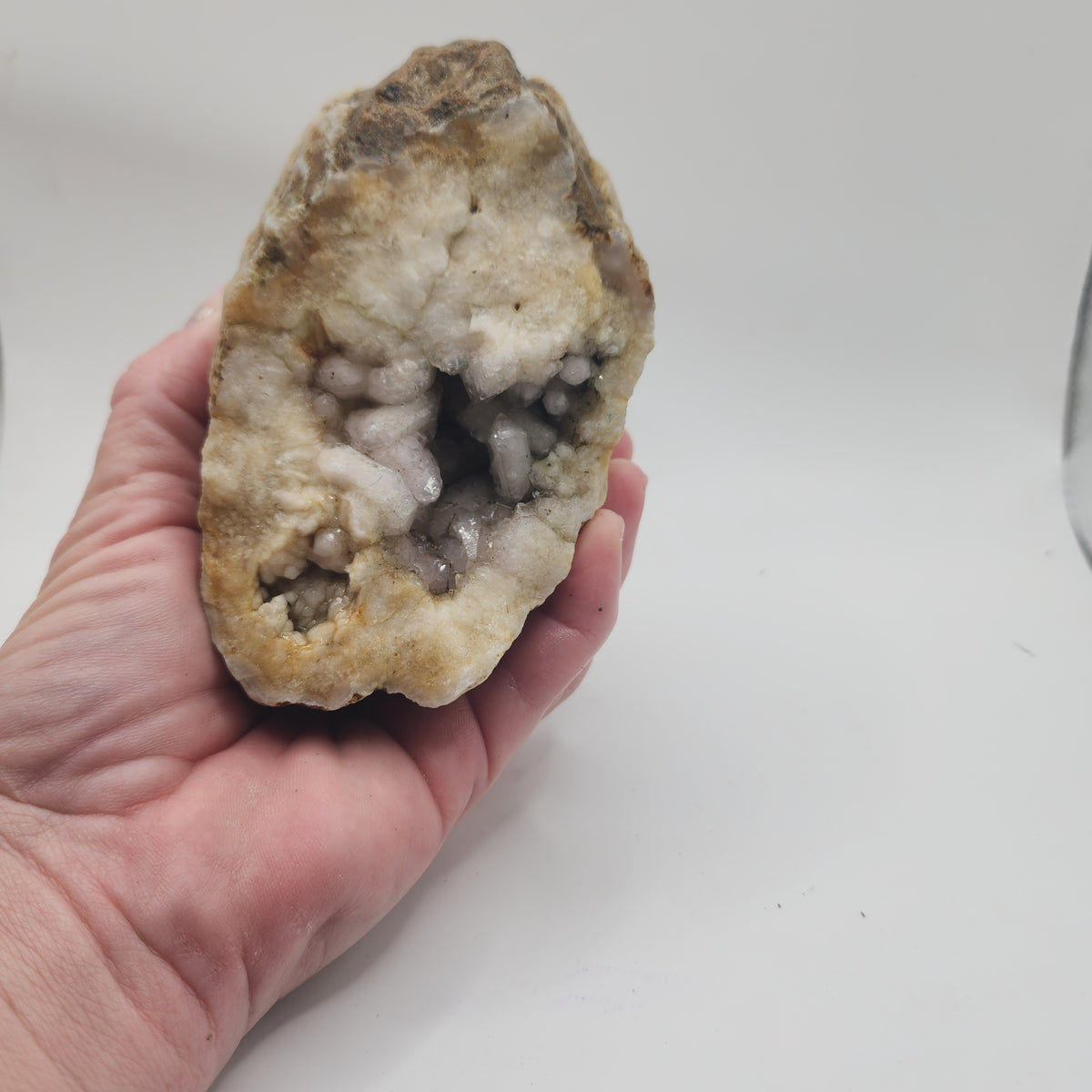 Natural Kentucky Quartz Geode Half - Smoky Crystal Points - Hand Collected
