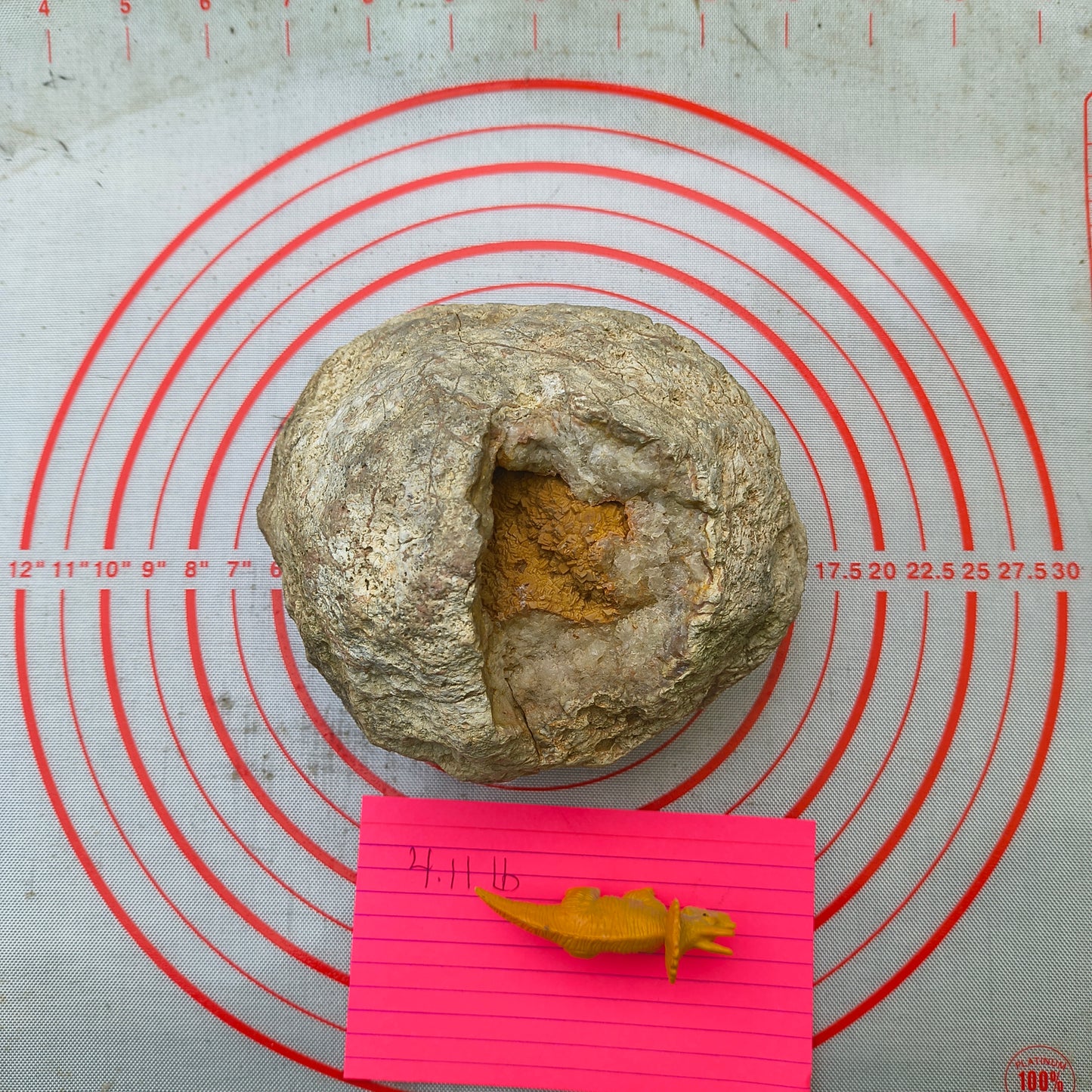 4.12 lb Kentucky Geode – Open Crystal Pocket with Orange Iron-Stained Druzy Quartz Center – Natural Creek Find – Large Display Specimen