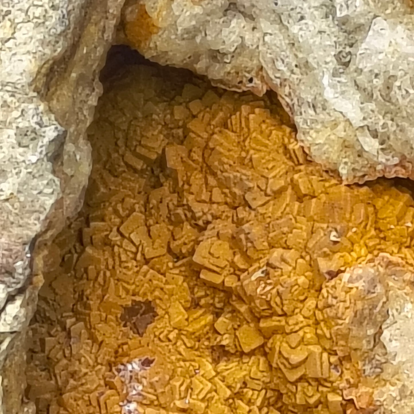4.12 lb Kentucky Geode – Open Crystal Pocket with Orange Iron-Stained Druzy Quartz Center – Natural Creek Find – Large Display Specimen