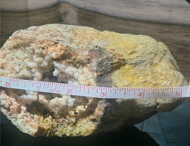 3lb 8oz Natural Kentucky Geode, Crystal Lined Open Pocket Display Specimen, Calcite – Fishing Creek, KY