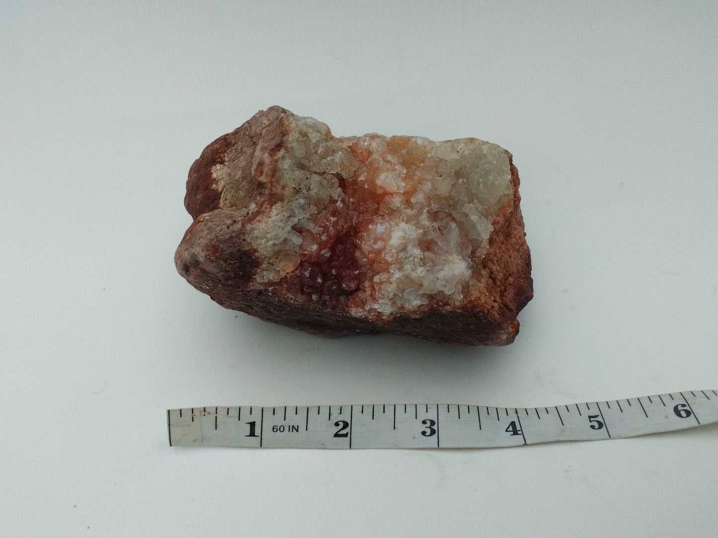 Kentucky Geode Half, 1.54 lb, Red Clear Quartz Crystal, 5 Inch Display Specimen – Fishing Creek, KY