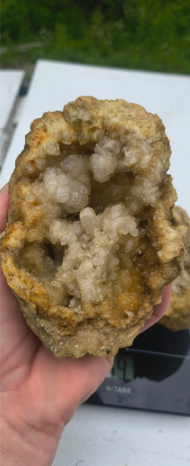2lb 13oz Kentucky Geode Pair, Both Halves, Calcite Crystals, 4 Inch, Hand Collected – Fishing Creek, KY