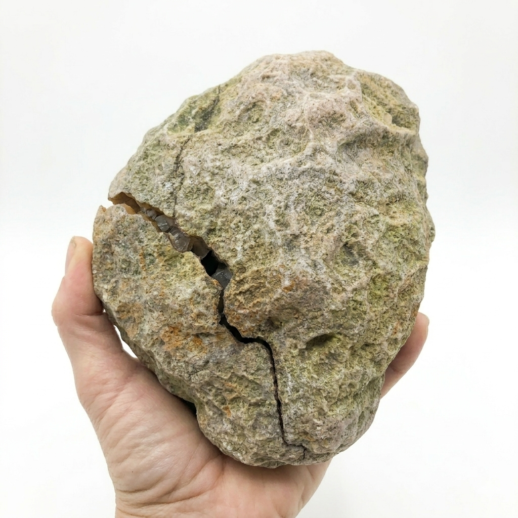 Kentucky Open Geode, Quartz Crystal, Exact Specimen, 3.46 lb, Iron Stained – Fishing Creek, KY