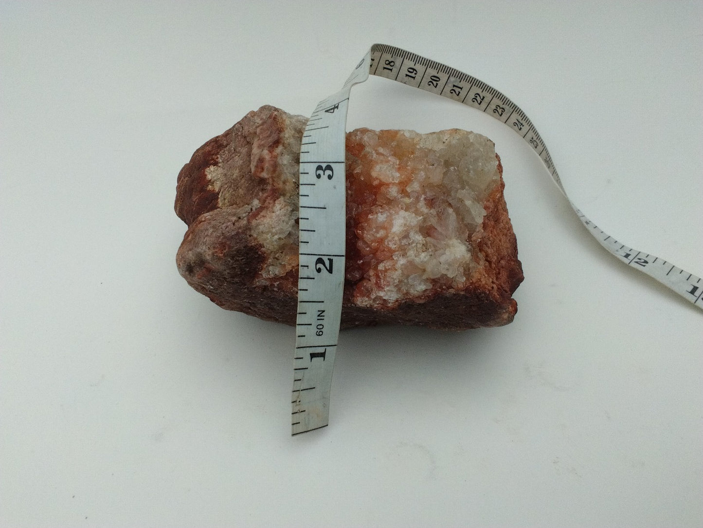 Kentucky Geode Half, 1.54 lb, Red Clear Quartz Crystal, 5 Inch Display Specimen – Fishing Creek, KY