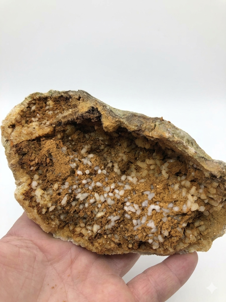 Kentucky Open Geode, Quartz Crystal, Exact Specimen, 3.46 lb, Iron Stained – Fishing Creek, KY
