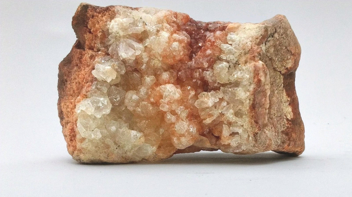 Kentucky Geode Half, 1.54 lb, Red Clear Quartz Crystal, 5 Inch Display Specimen – Fishing Creek, KY