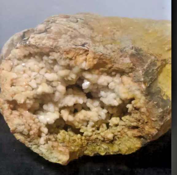 3lb 8oz Natural Kentucky Geode, Crystal Lined Open Pocket Display Specimen, Calcite – Fishing Creek, KY