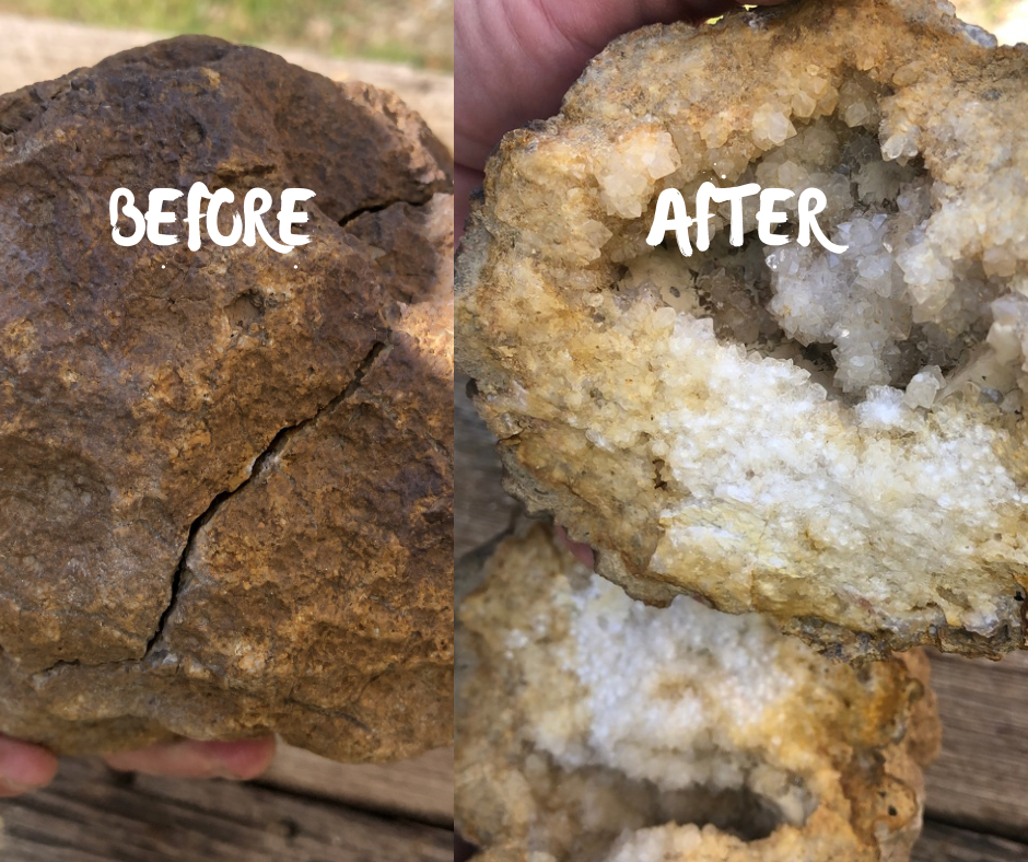 Kentucky Geode Kit for Kids, 1.5-10 lb Lot, Unopened, Break Your Own Quartz Crystals – Hand-Collected at Fishing Creek, KY