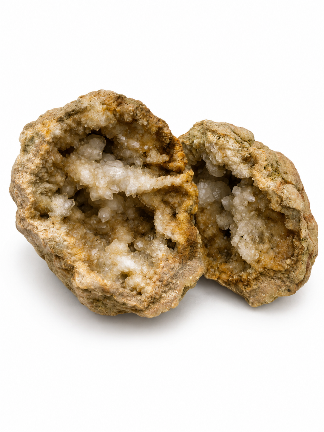 2lb 13oz Kentucky Geode Pair, Both Halves, Calcite Crystals, 4 Inch, Hand Collected – Fishing Creek, KY