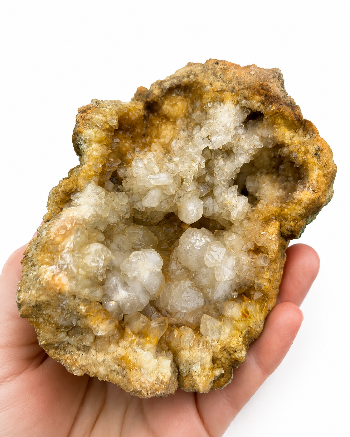 2lb 13oz Kentucky Geode Pair, Both Halves, Calcite Crystals, 4 Inch, Hand Collected – Fishing Creek, KY
